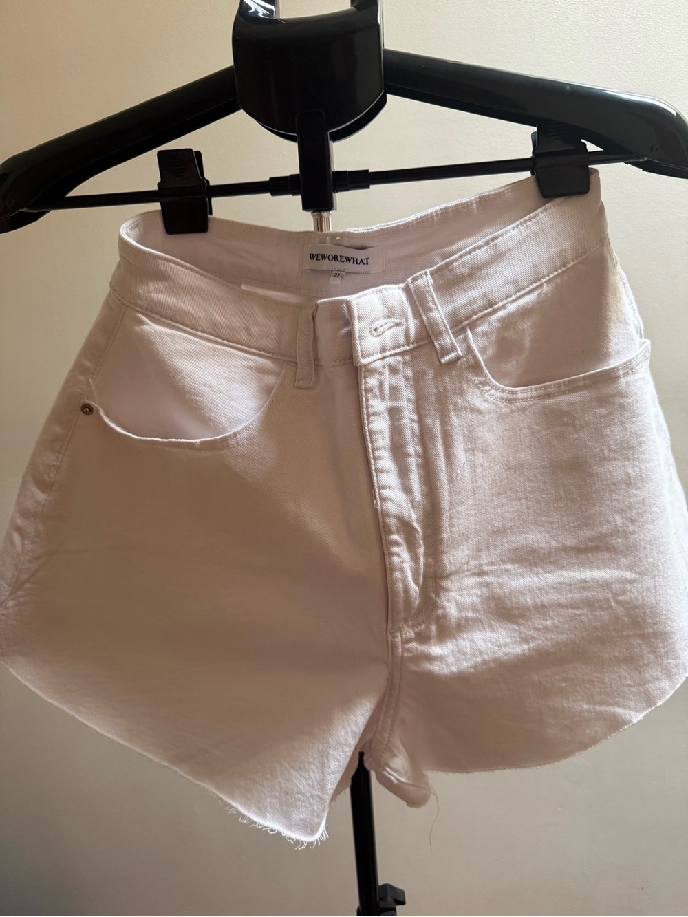 WeWoreWhat White High-Rise Cutoff Denim Shorts